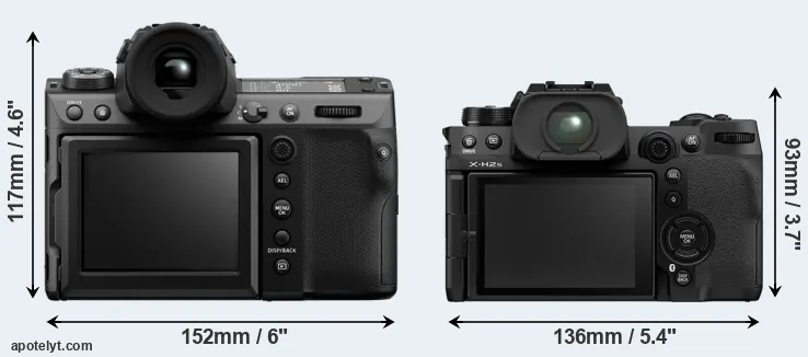 Comparison GFX 100 II or X-H2S rear