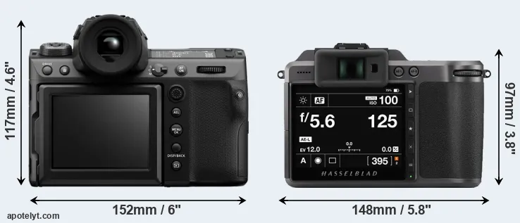 Comparison GFX 100 II or X1D II rear