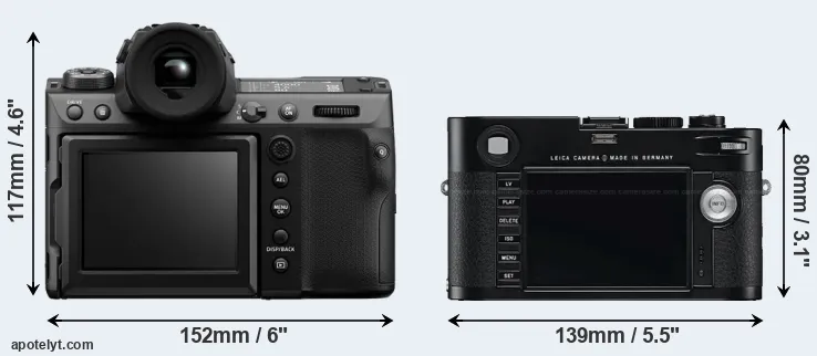 Comparison GFX 100 II or M Typ 240 rear
