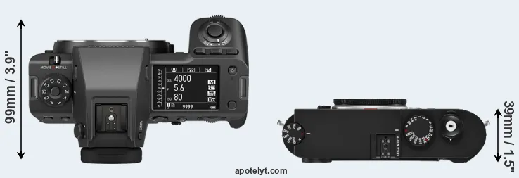Compare GFX 100 II versus M10-R top