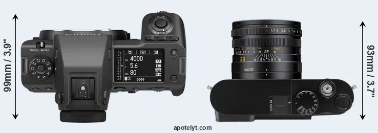 Compare GFX 100 II versus Q3 top