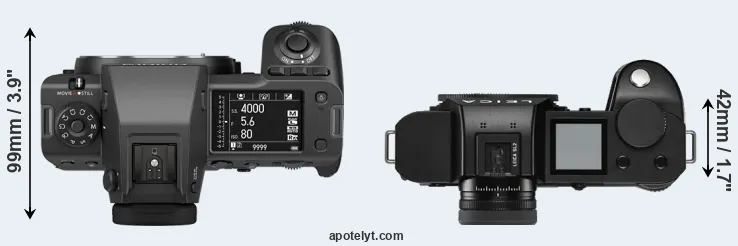 Compare GFX 100 II versus Leica SL2 top