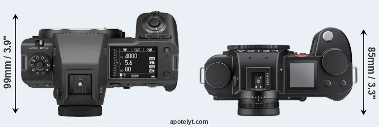Compare GFX 100 II versus Leica SL3 top