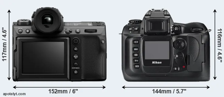 Comparison GFX 100 II or D100 rear