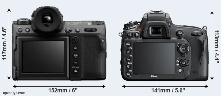 Comparison GFX 100 II or D610 rear