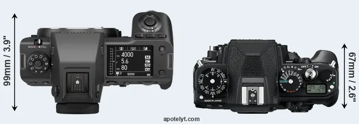 Compare GFX 100 II versus Df top