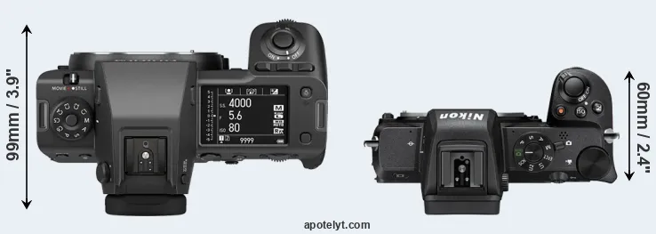 Compare GFX 100 II versus Z50 top
