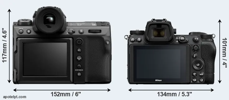 Comparison GFX 100 II or Z6 II rear