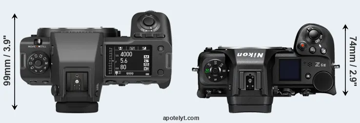Compare GFX 100 II versus Z6 III top