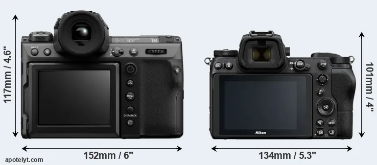 Comparison GFX 100 II or Z7 rear