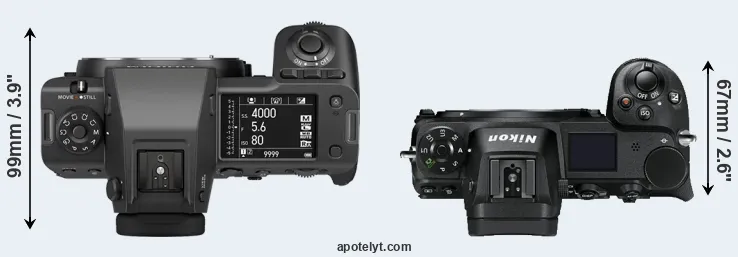 Compare GFX 100 II versus Z7 top