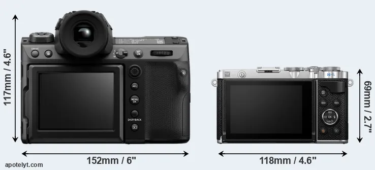 Comparison GFX 100 II or E-P7 rear