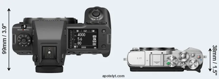 Compare GFX 100 II versus E-P7 top