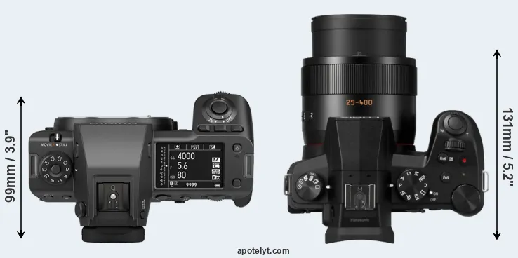 Compare GFX 100 II versus FZ1000 II top
