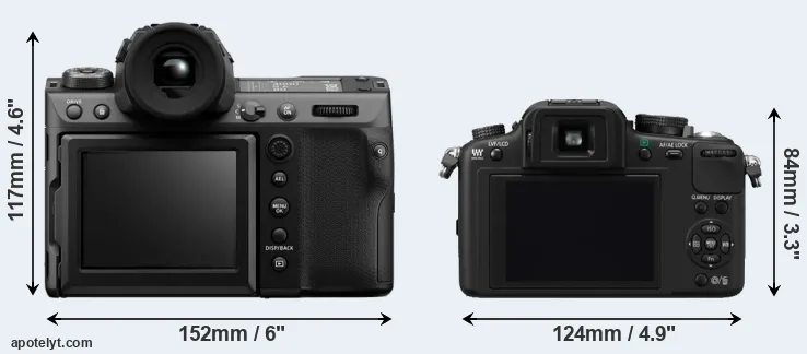 Comparison GFX 100 II or G10 rear