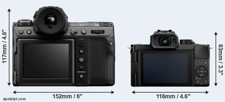 Comparison GFX 100 II or G100 rear