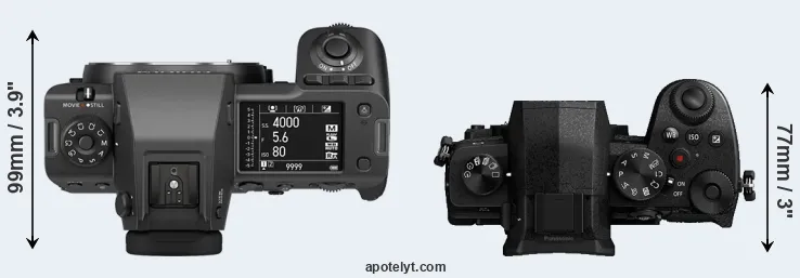 Compare GFX 100 II versus G90 top