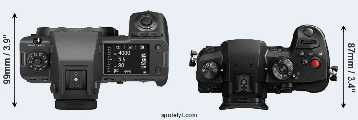 Compare GFX 100 II versus GH5 II top
