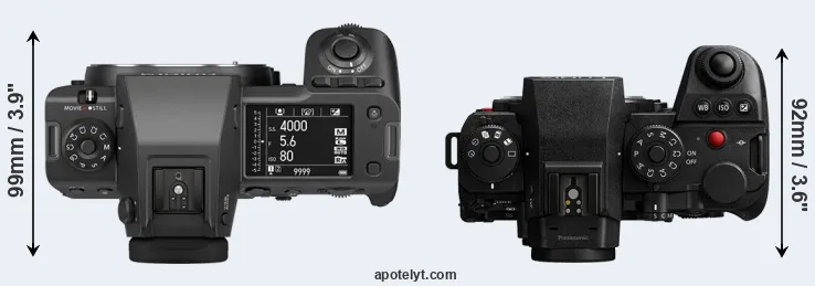 Compare GFX 100 II versus S1 II top