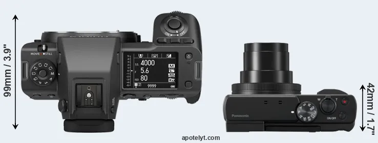 Compare GFX 100 II versus TZ95 top