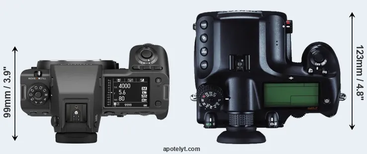 Compare GFX 100 II versus 645Z top