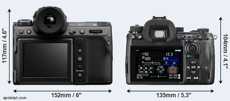 Comparison GFX 100 II or K-3 III rear