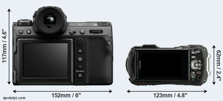 Comparison GFX 100 II or WG-90 rear