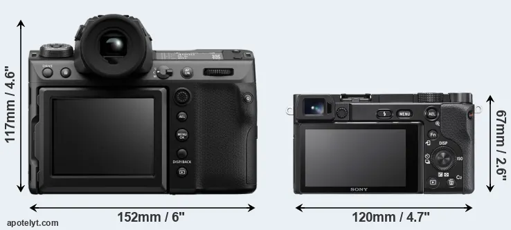 Comparison GFX 100 II or A6100 rear