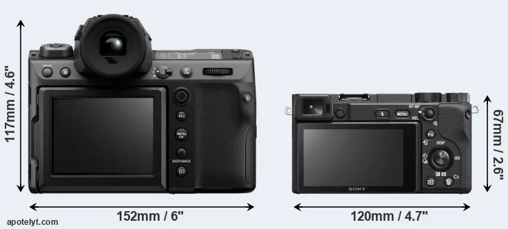 Comparison GFX 100 II or A6400 rear