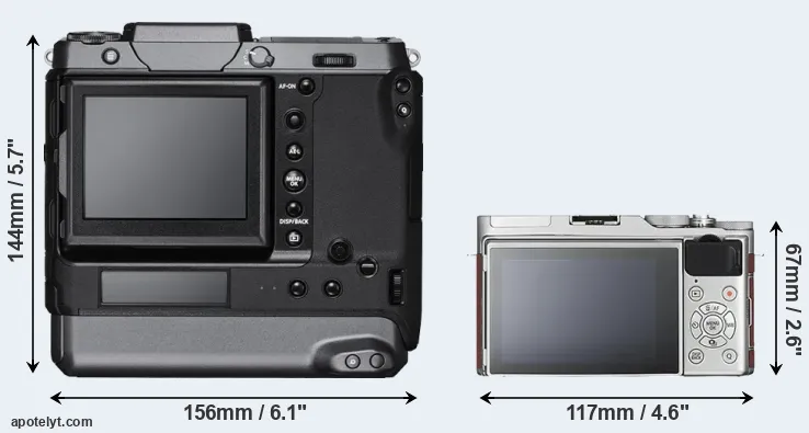 Comparison GFX 100 or X-A3 rear