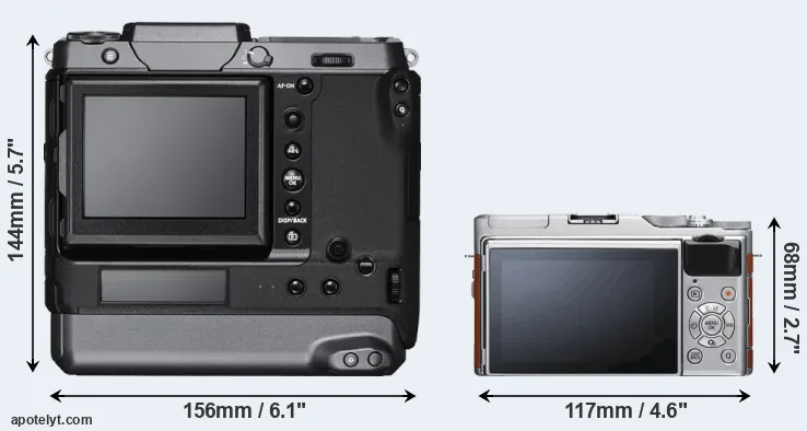 Comparison GFX 100 or X-A5 rear