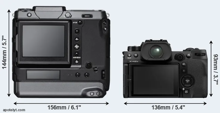 Comparison GFX 100 or X-H2S rear