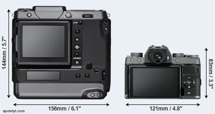 Comparison GFX 100 or X-T100 rear