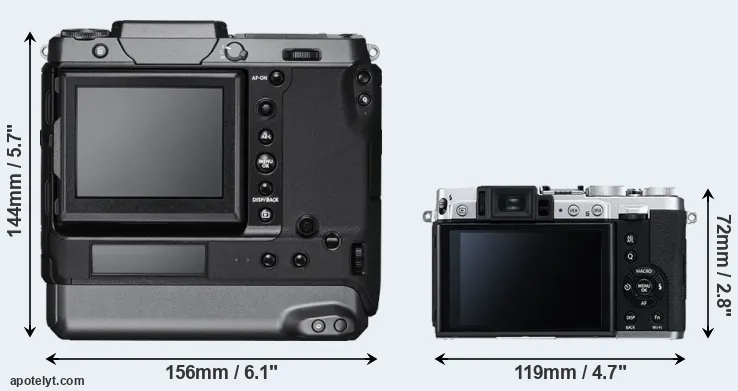 Comparison GFX 100 or X30 rear