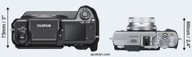 Compare GFX 100 versus X30 top