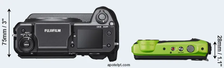 Compare GFX 100 versus XP120 top