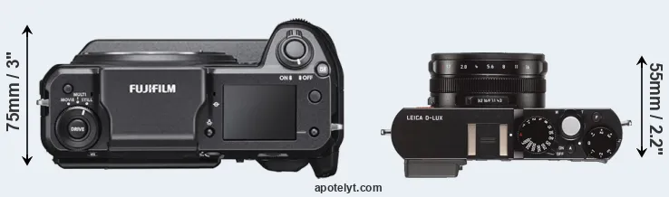 Compare GFX 100 versus D-LUX Typ 109 top