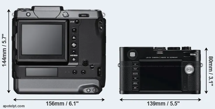 Comparison GFX 100 or M Typ 240 rear