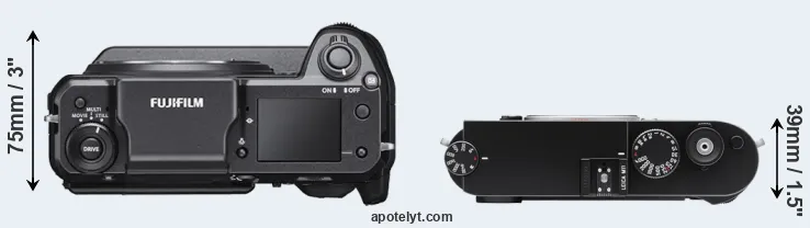 Compare GFX 100 versus M11 top