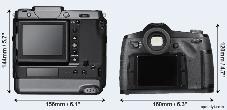 Comparison GFX 100 or S Typ 007 rear