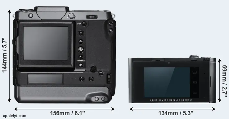 Comparison GFX 100 or T Typ 701 rear
