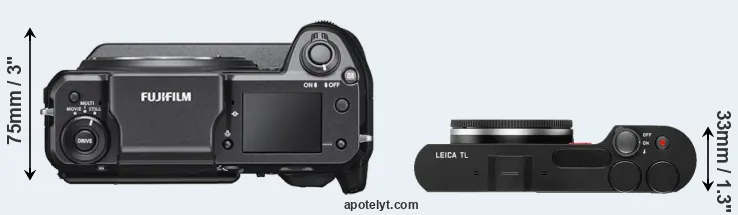 Compare GFX 100 versus TL top