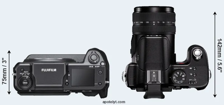 Compare GFX 100 versus V-LUX 1 top