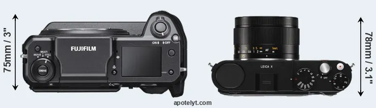 Compare GFX 100 versus X Typ 113 top