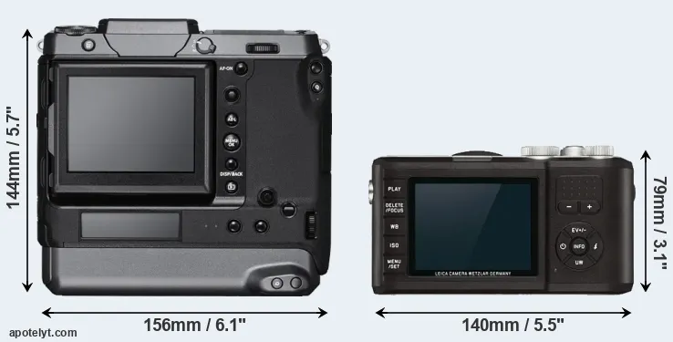 Comparison GFX 100 or X-U Typ 113 rear