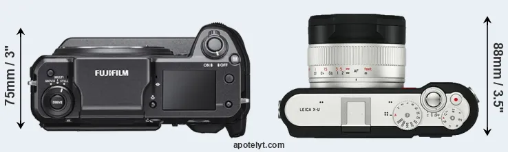 Compare GFX 100 versus X-U Typ 113 top