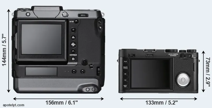 Comparison GFX 100 or X Vario rear