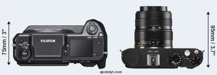 Compare GFX 100 versus X Vario top