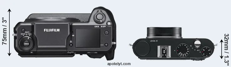 Compare GFX 100 versus X1 top