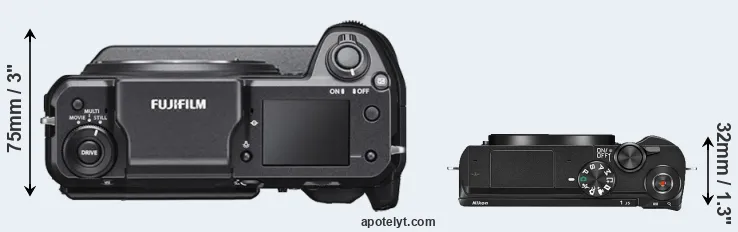 Compare GFX 100 versus J5 top